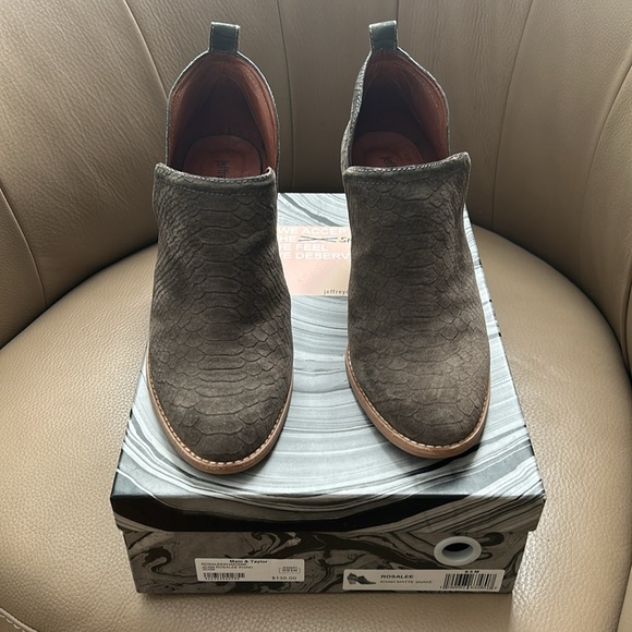 Khaki Snake Print Ankle Boots - Picture 4 of 9